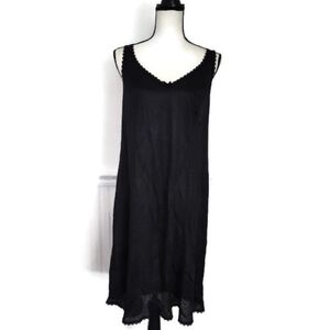 Vintage Black Slip Dress Lingere Sears Trimming